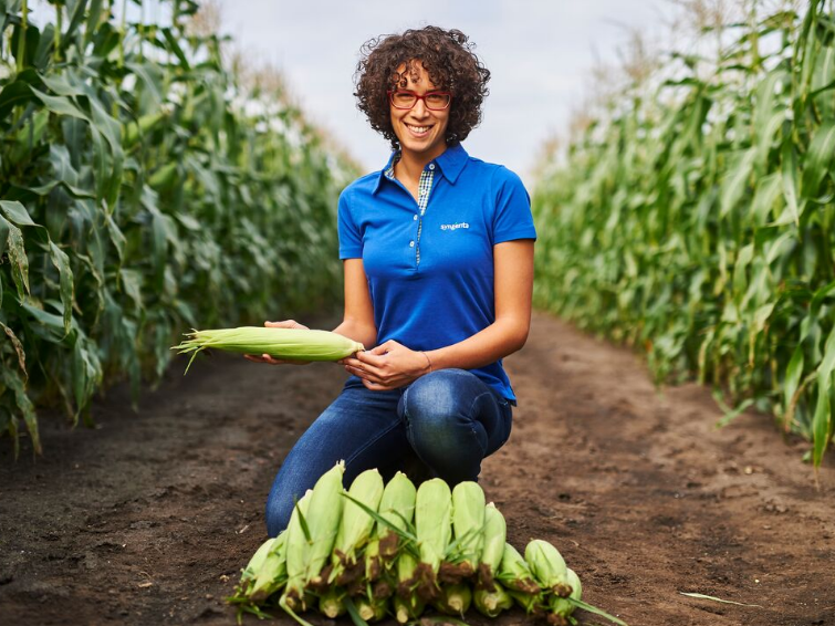 Woman holding corn
