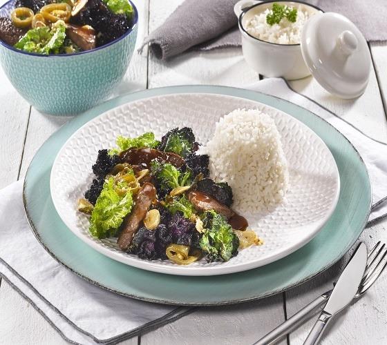 Stir fried bavette with Frisetta